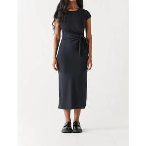 NEW DEX CLOTHING knotted midi dress in black